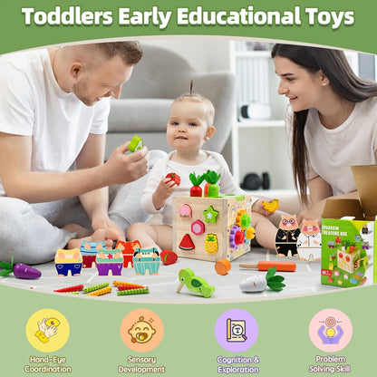 Montessori Wooden Activity Cube