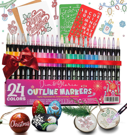 Glitter Outline Paint Markers